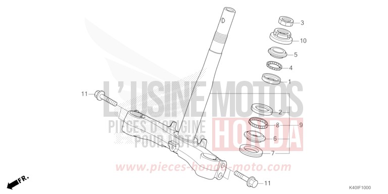 STEERING STEM for Forza 125 MAT CARNELIAN RED METALLIC (R384) from 2022